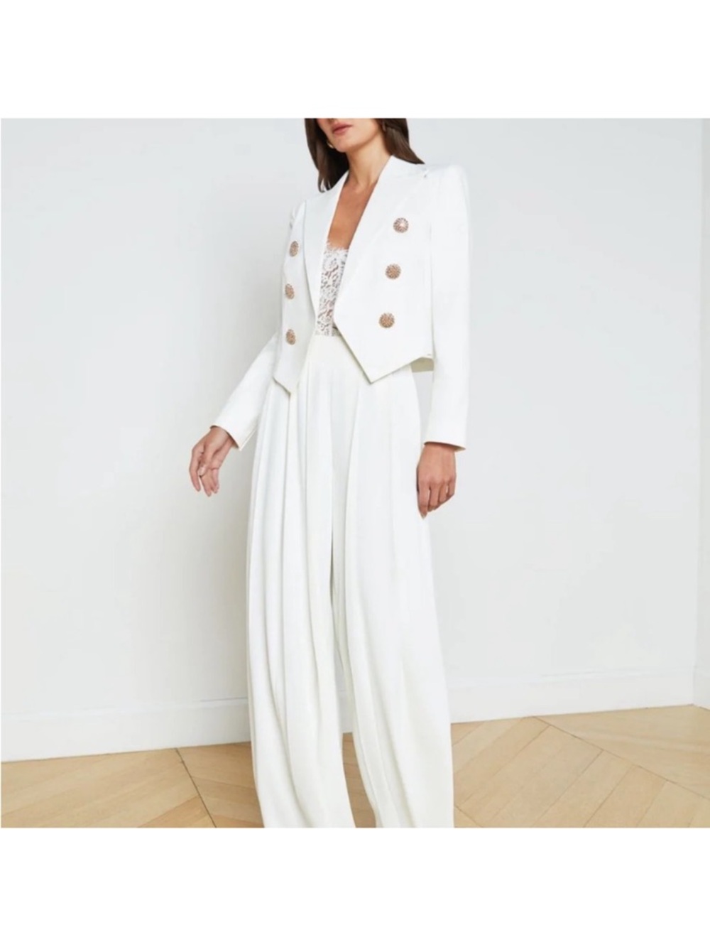 L'AGENCE White Lila Open Front Blazer NWT - Picture 2 of 7